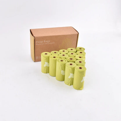 1-24Roll Corn Starch Biodegradable Pet Garbage Bag Compostable Vest Style Cat Dog Poop Trash Bags Outdoor Pets Carriers Tool