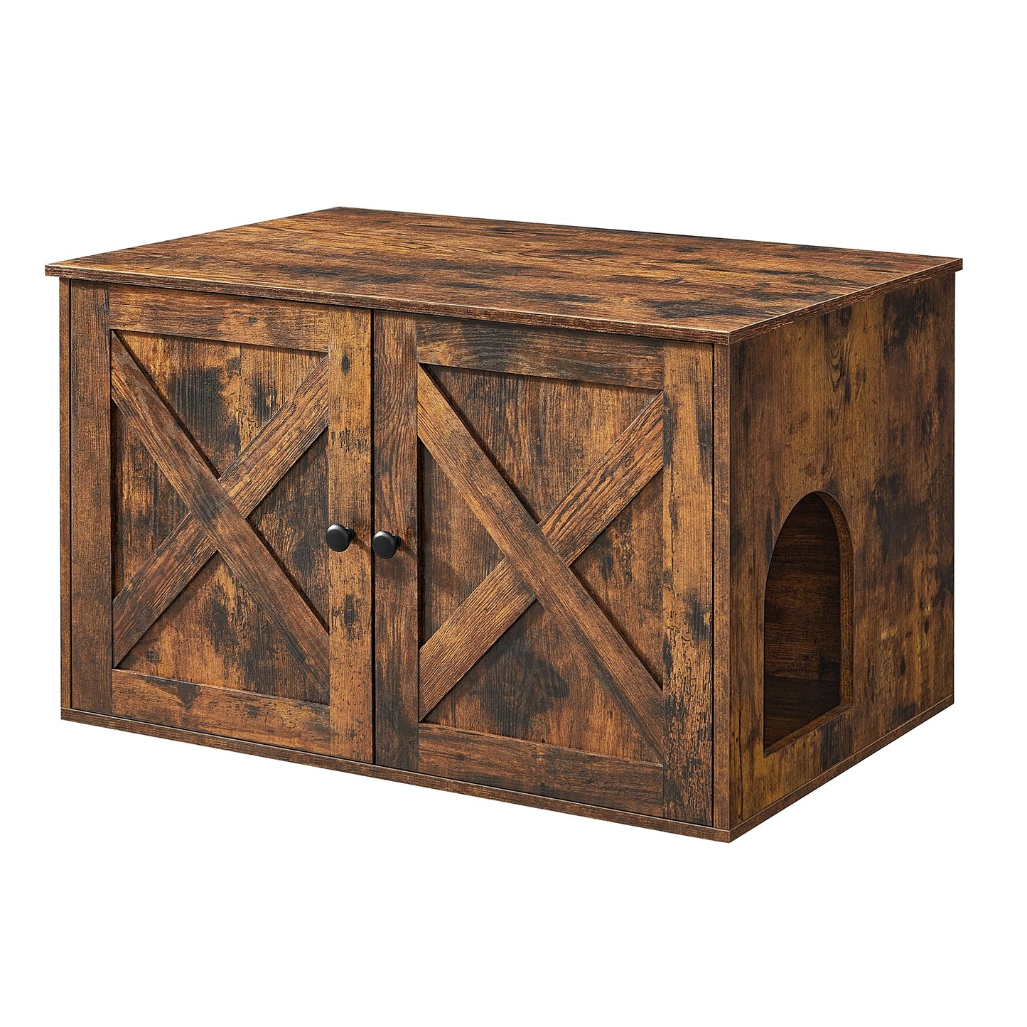 Feandrea Cat Litter Box Enclosure, Hidden Litter Box Furniture with Removable Divider, End Table, Indoor Cat House