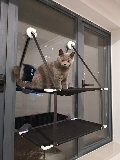 Cat Hammock Window Bed Kitten Sunny Seat Hanging Mount Beds Cat Sofa playing double-decker tunnels Suction Cup Wall Pet Hanging